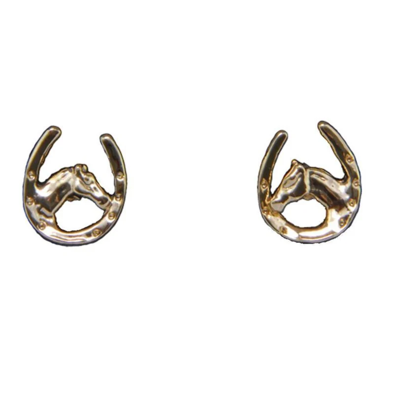 Exselle Horse Head in Horseshoe Earrings - Image 2