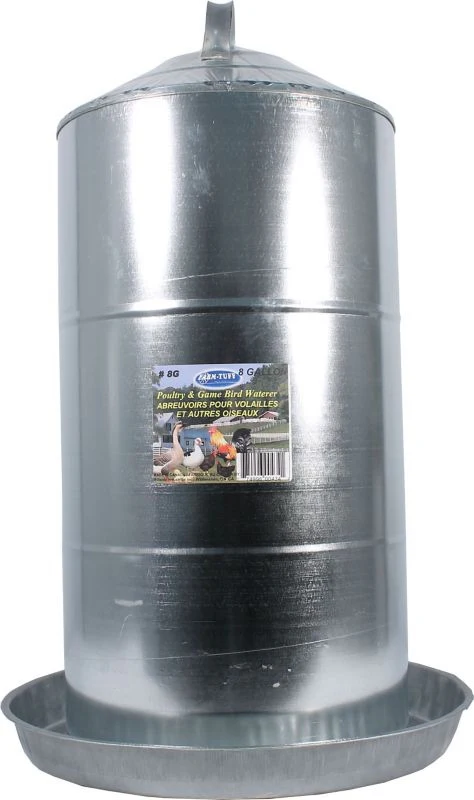 Galvanized Poultry Fountain 2 Gallon
