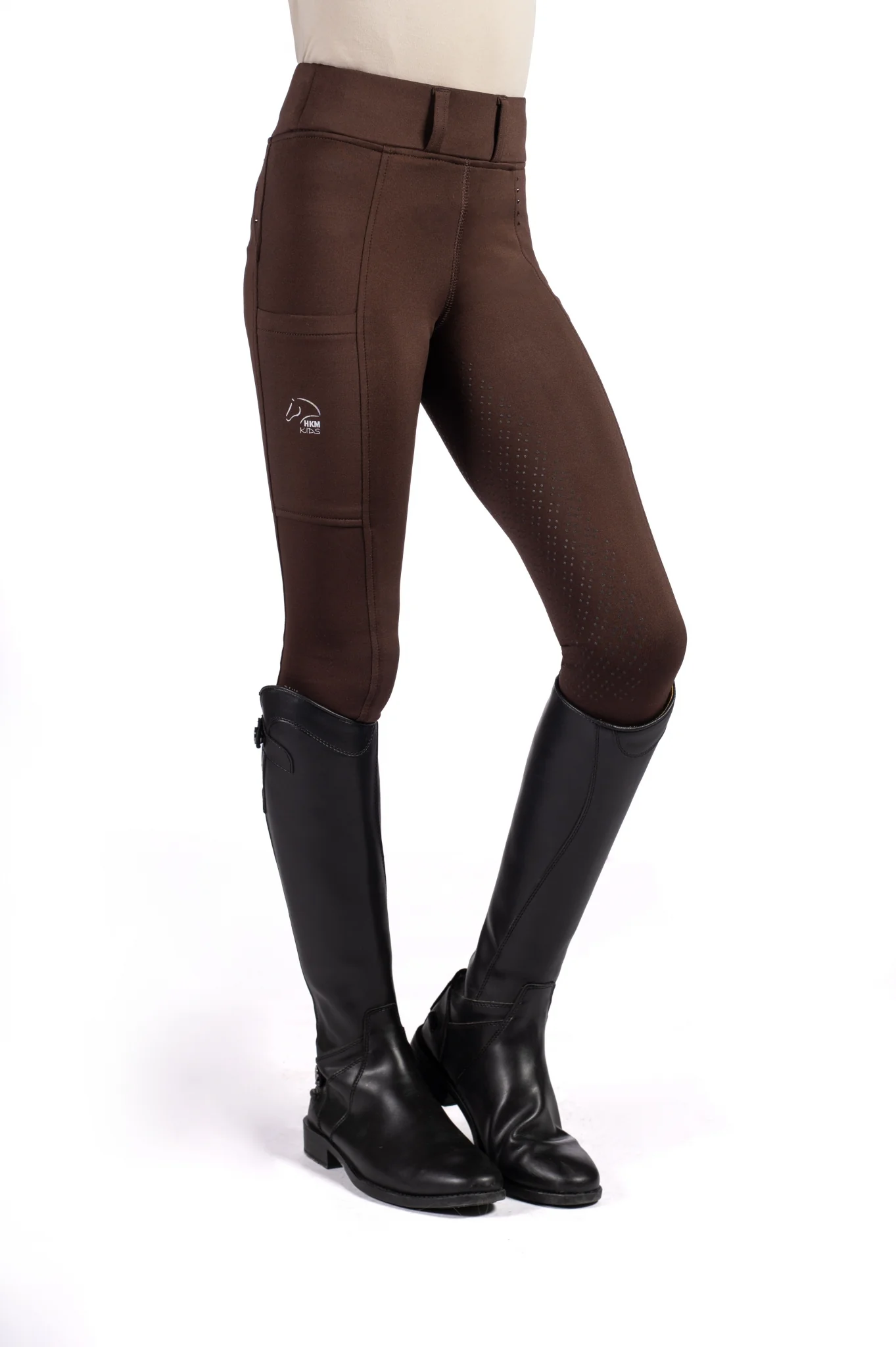 HKM Kids Lana II- Style Silicone Full Seat Riding Leggings - Image 6