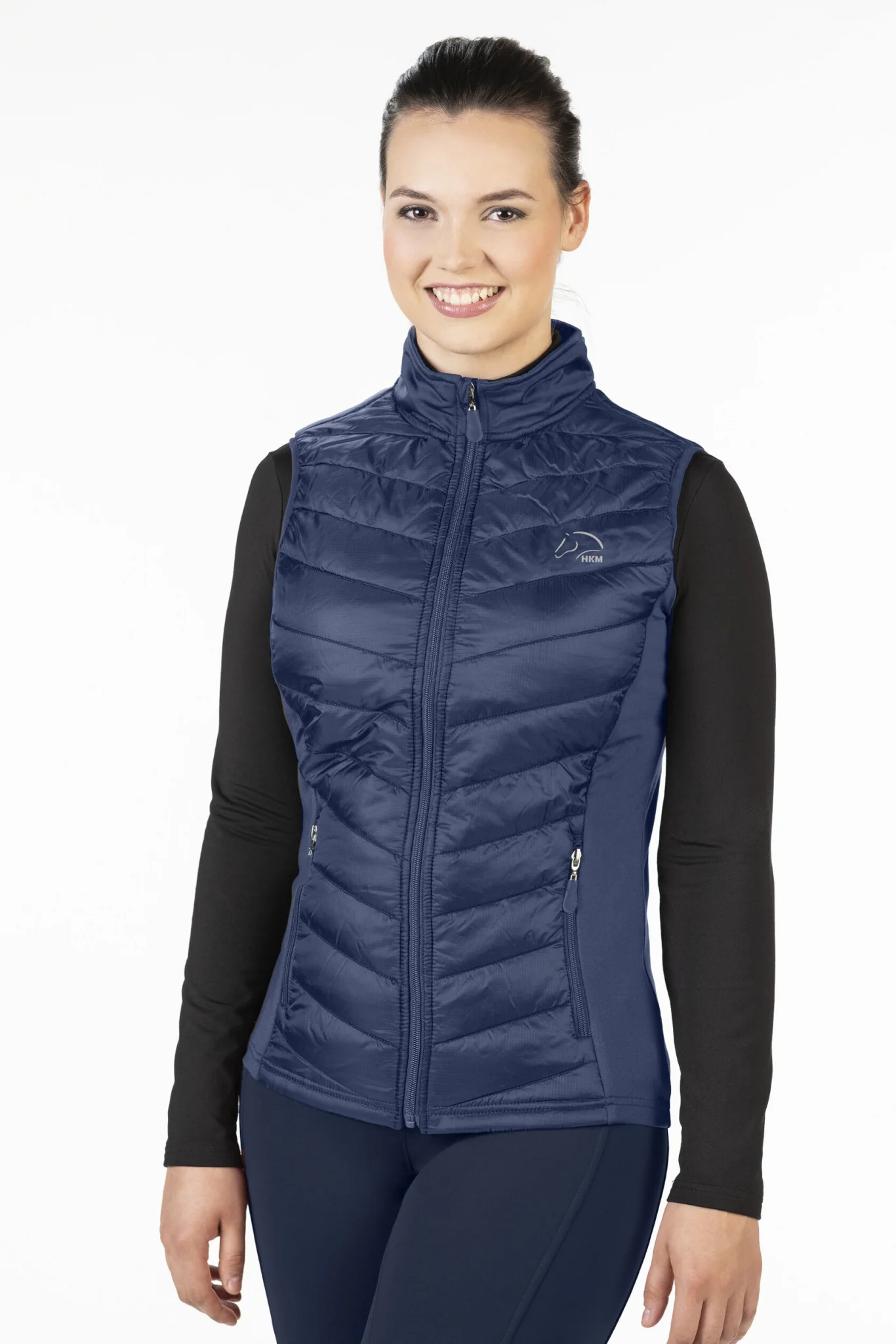 HKM Ladies Basel Jersey/Nylon Vest - Image 2