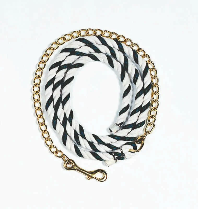 Horse Lead Rope With Chain 6 1/2ft Brn