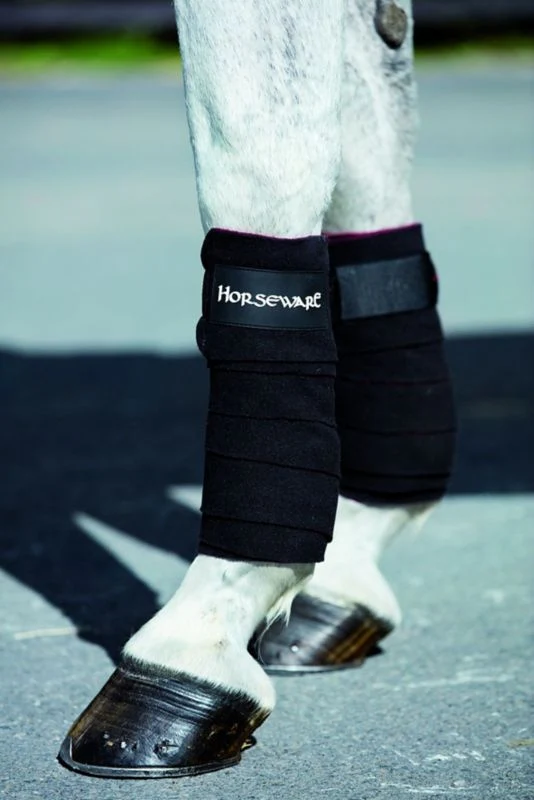 Horseware Fleece Bandages 4 Pack Charcoal/Aqua - Image 2