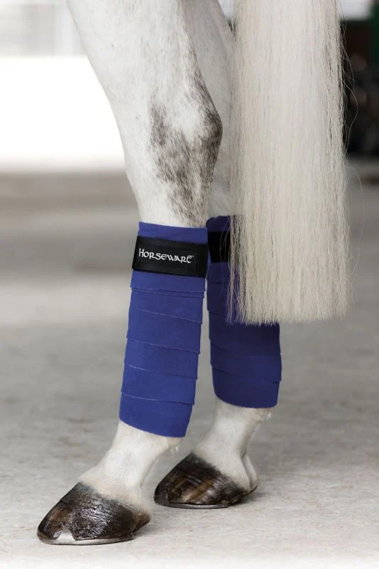 Horseware Fleece Bandages 4 Pack Charcoal/Aqua - Image 3