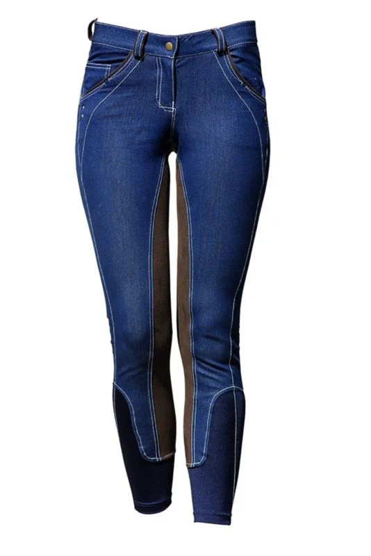 Horseware Ladies Ltd. Edition Denim Breech 34 Teal - Image 11