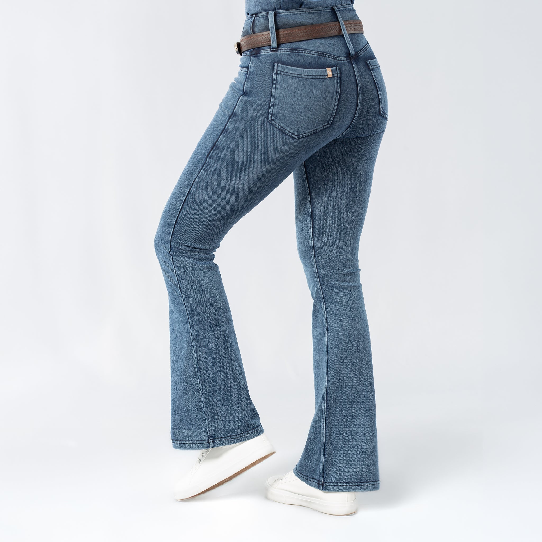 Horze Emery Ladies Western Denim-Look Bootcut Tights - Image 3