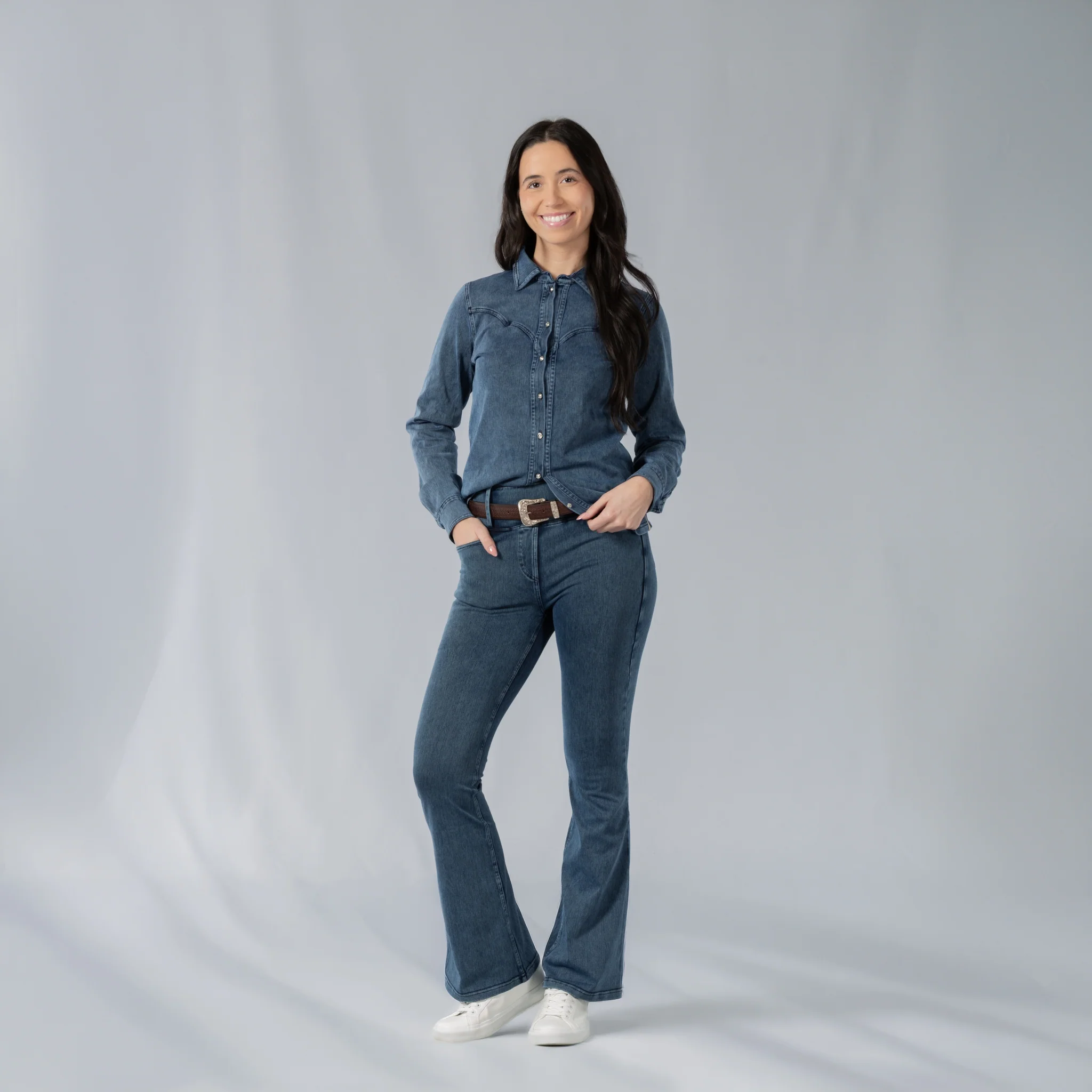 Horze Emery Ladies Western Denim-Look Bootcut Tights - Image 7