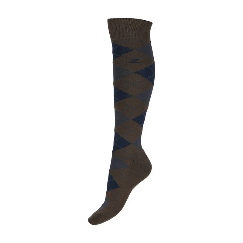 Horze Ladies Alana Checked Winter Socks 6-7.5 Afte - Image 3