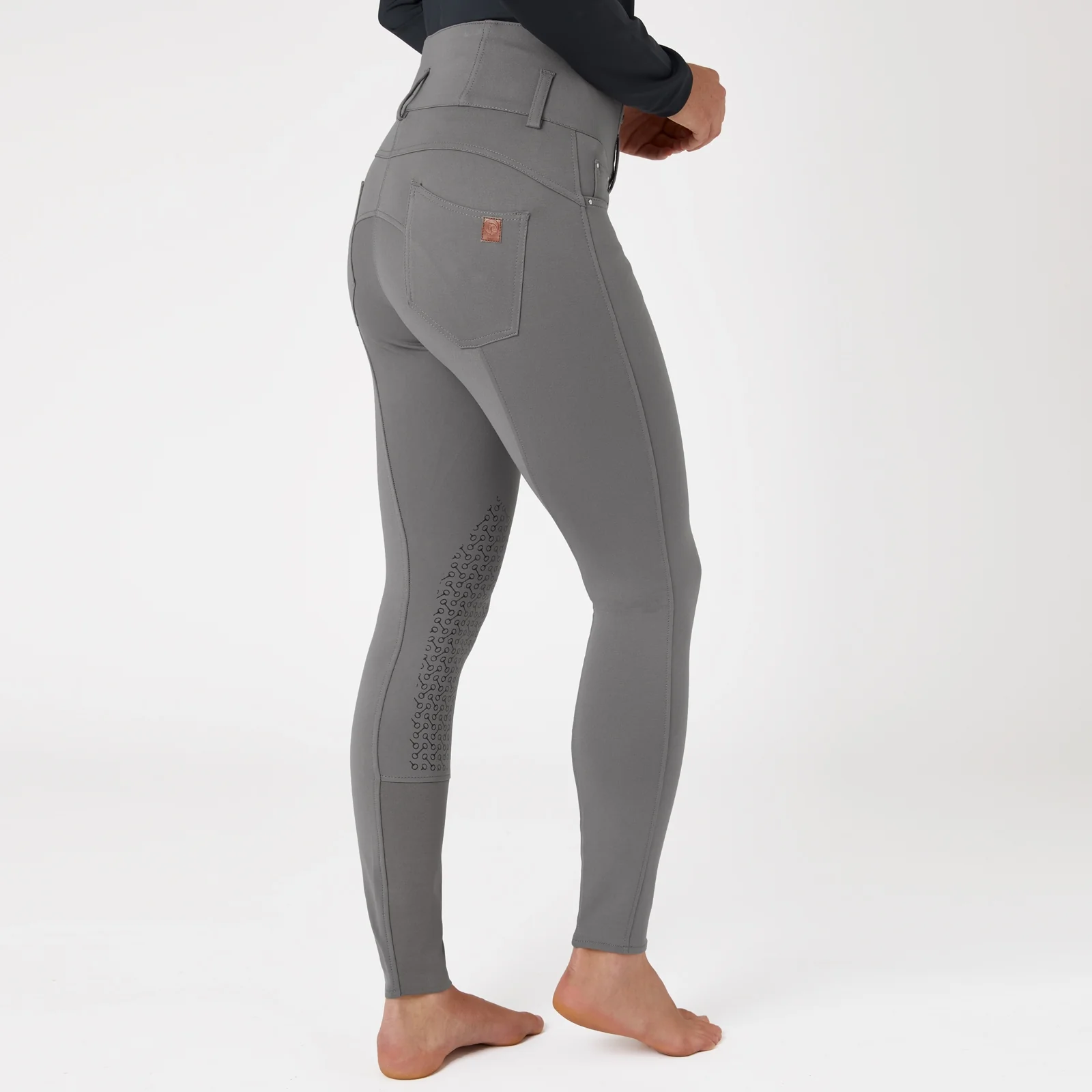 Horze Ladies Tara High-Waist Silicone Knee Grip Breeches - Image 3