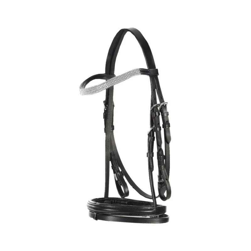 HorZe Pony Bridle Shetland Black/Gold - Image 11
