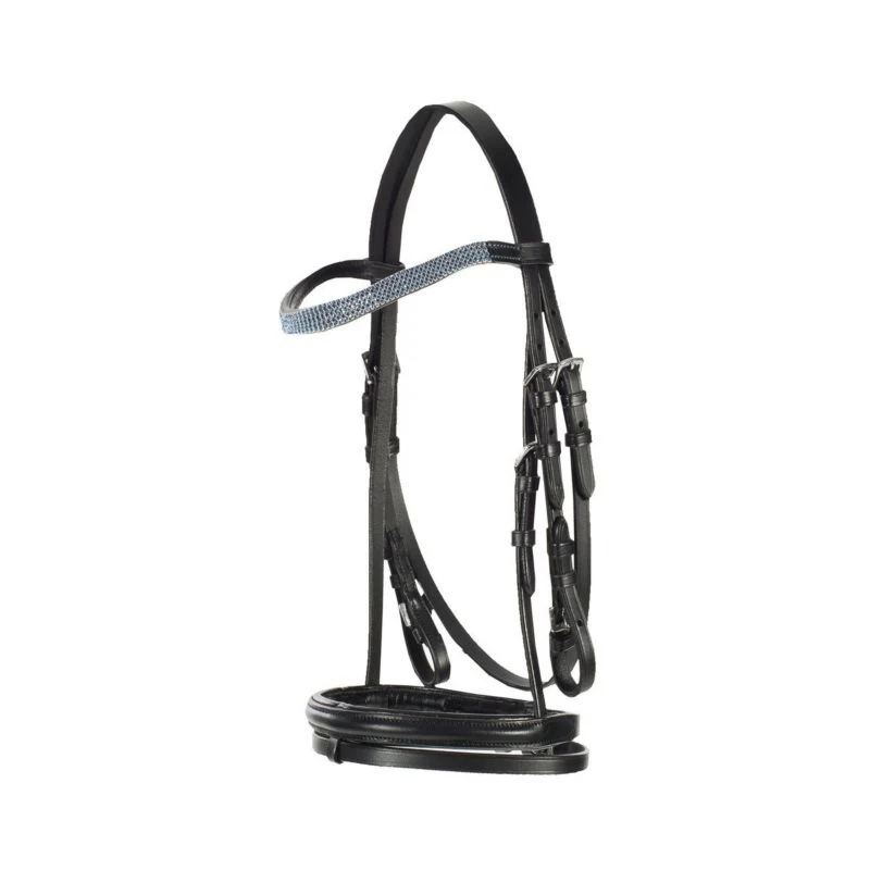 HorZe Pony Bridle Shetland Black/Gold - Image 6