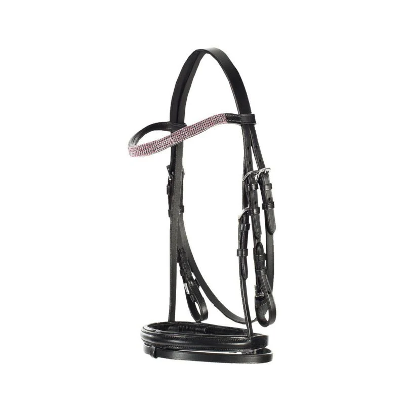 HorZe Pony Bridle Shetland Black/Gold - Image 8