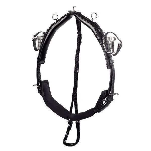 HorZe Synthetic QH Pony Harness Pro Saddle Black