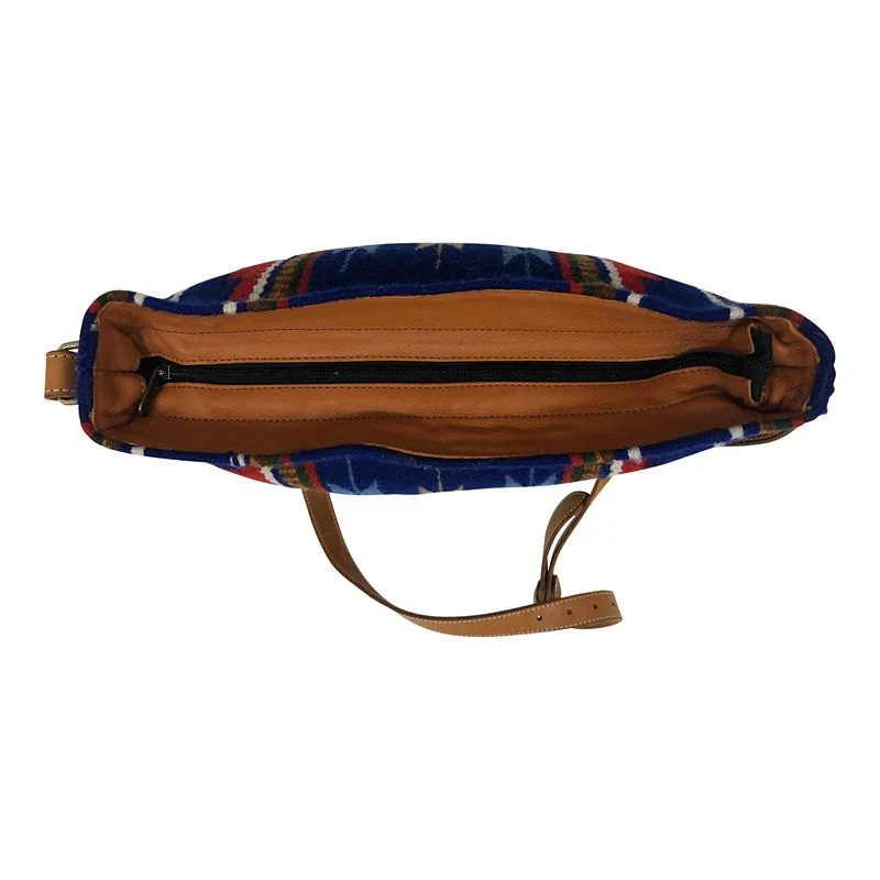 Huntley Navajo Western Aztec LG Zipper Purse Blue - Image 3