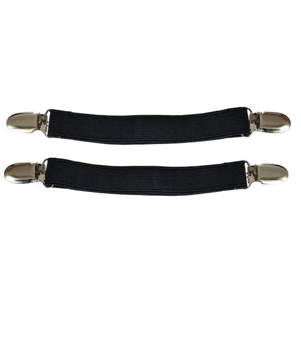 Jacks Pant Clips - Sold in Pairs 8" Black