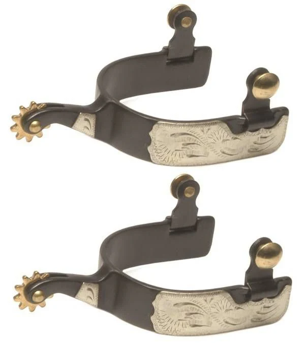 Jacks Roping Spurs with Engraved Silver Trim 11039