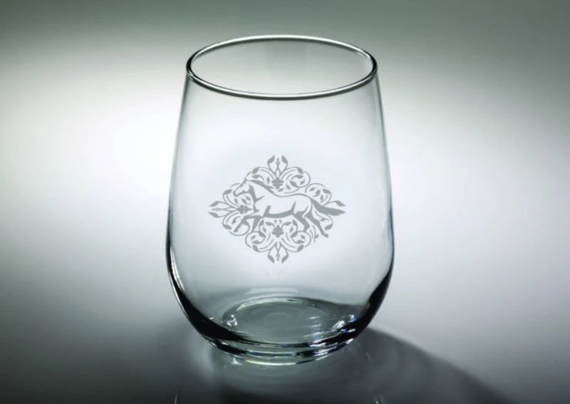 Kelley Floral Etched Stemless Wine Glass - Image 7