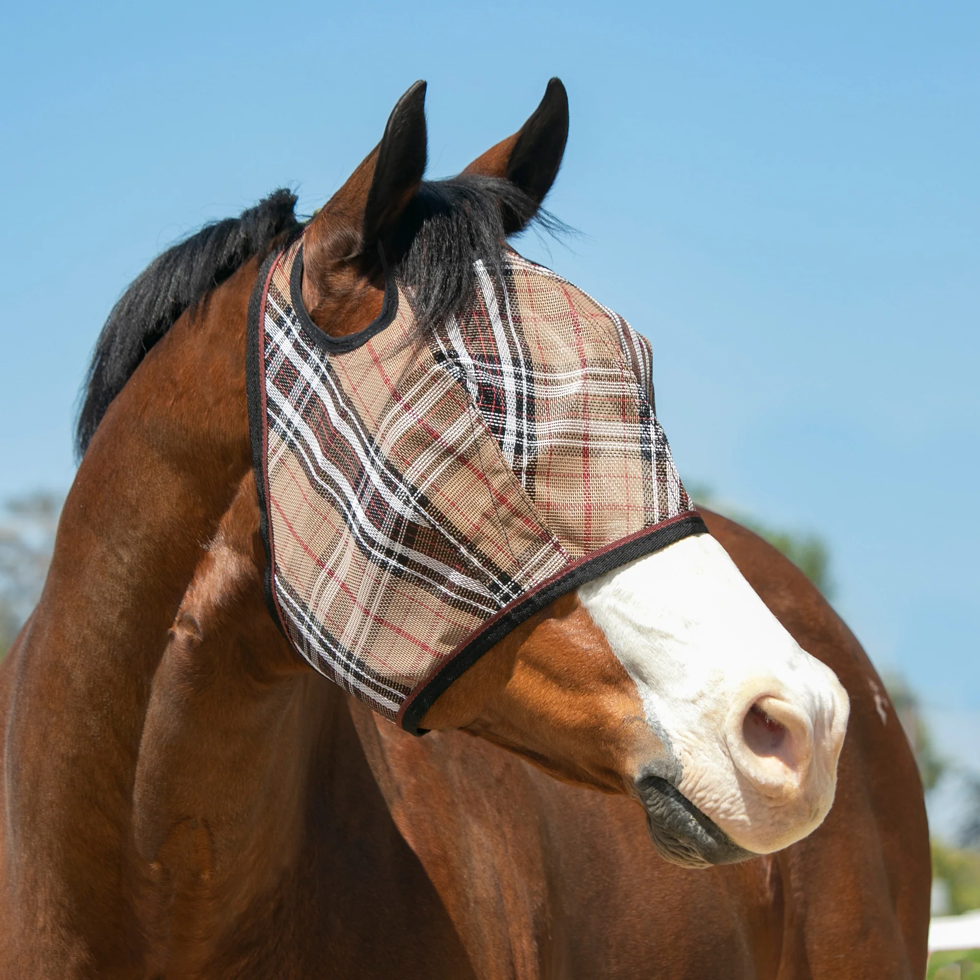 Kensington Fly Mask with 73% UV Protection - Open Top Design - Image 9