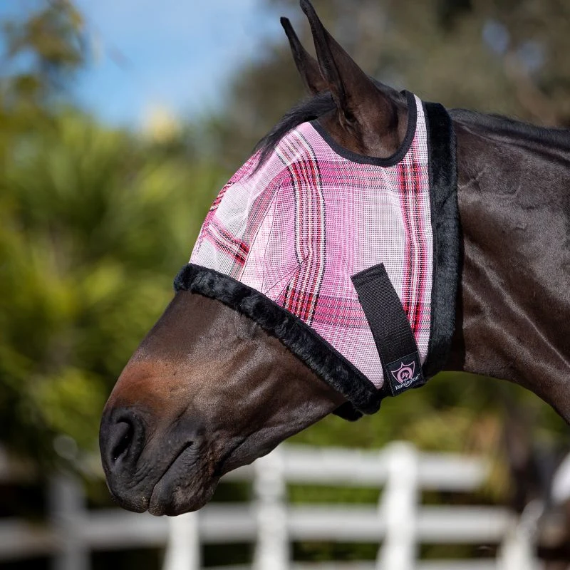 Kensington Fly Mask with Fleece Trim Bubblegum - Image 2