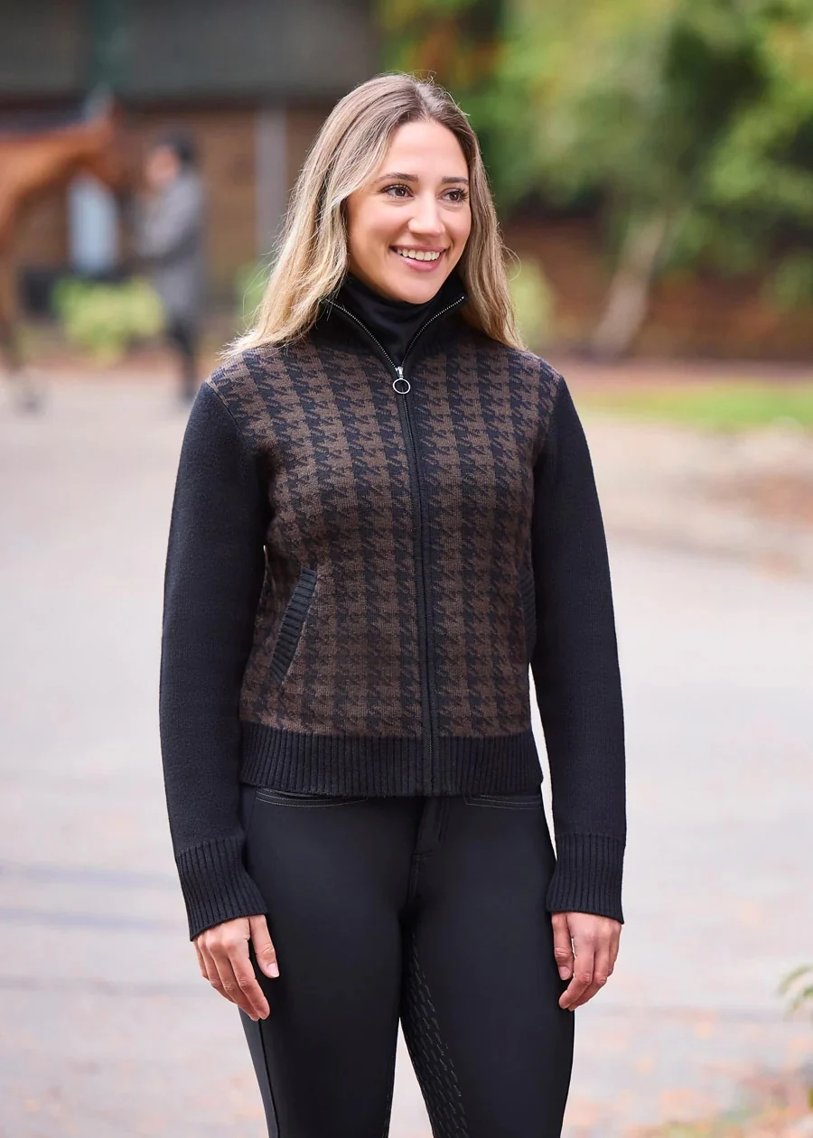 Kerrits Eq Houndstooth Full Zip Sweater - Image 2
