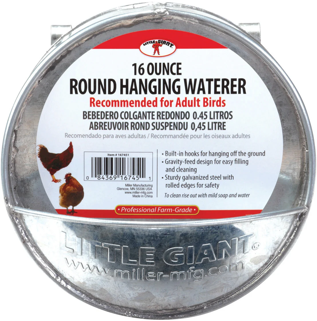 Little Giant Round Hanging Poultry Waterer