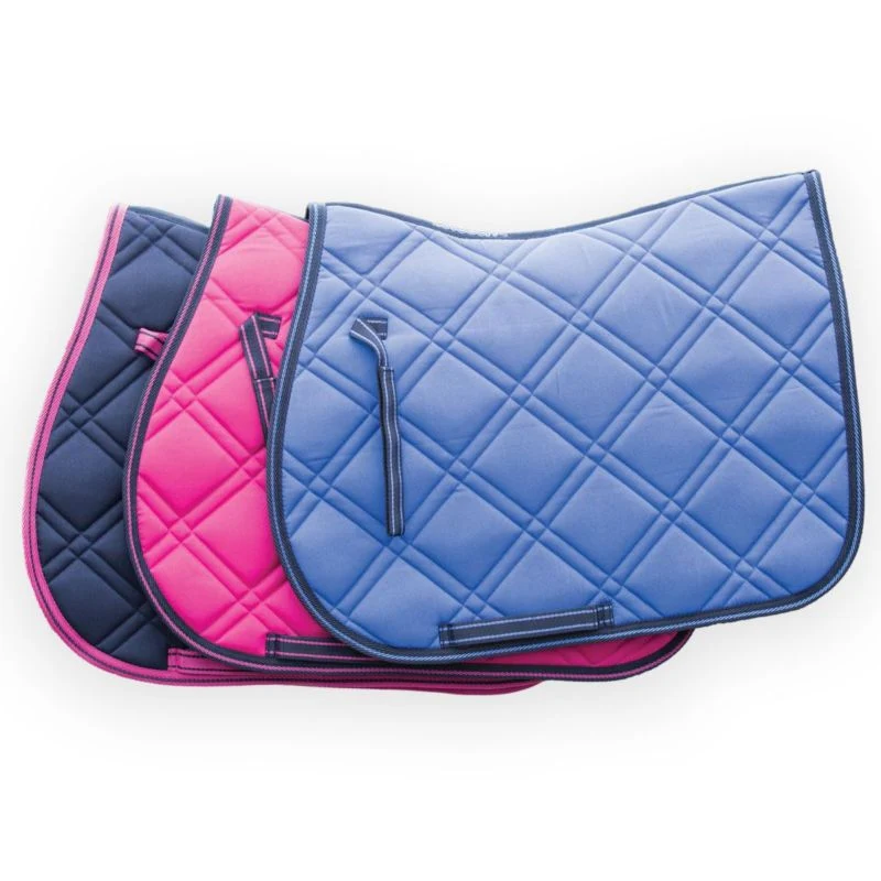 Loveson Saddle Pad Cob/Horse Bk/Wh - Image 3