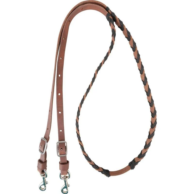 Martin 3/4 Barrel Reins With Colored Lace Brn - Image 3