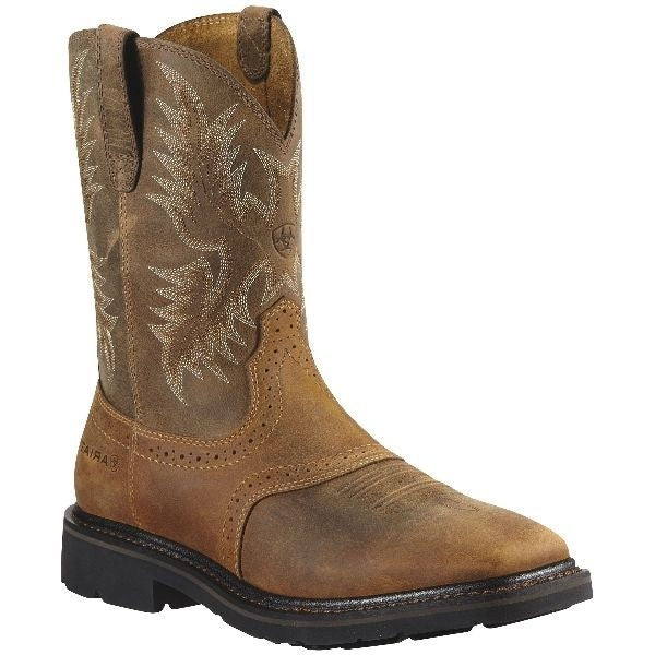 Mens Sierra Sq Toe Safety Toe Boot 10 D Aged Bark - Image 5