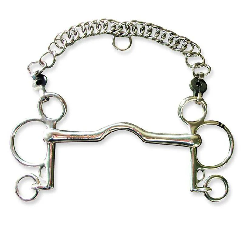 Metalab Solid Low Port Pelham with Curb Chain 15mm