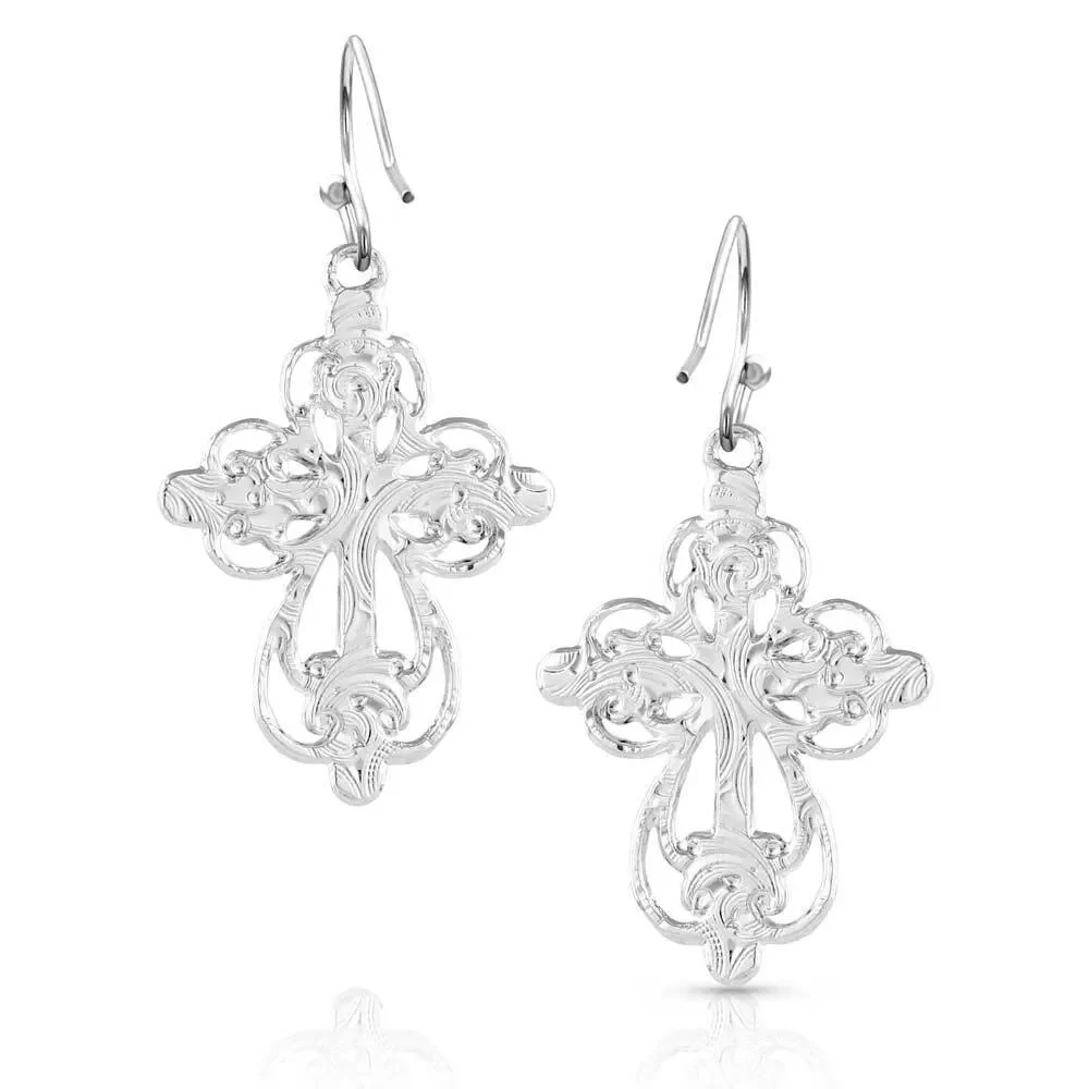Montana Silversmiths Enlightened Faith Cross Earrings - Image 2