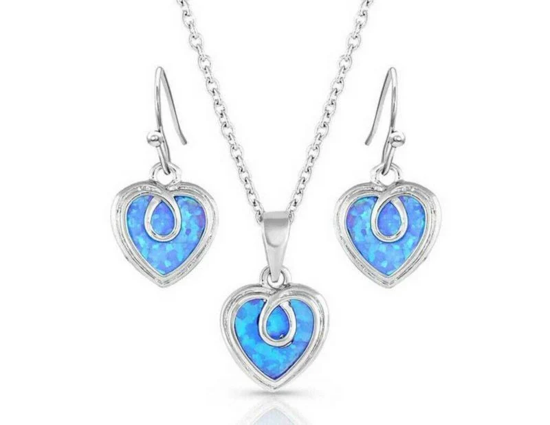 Montana Silversmiths Glowing Love Opal Jewelry Set