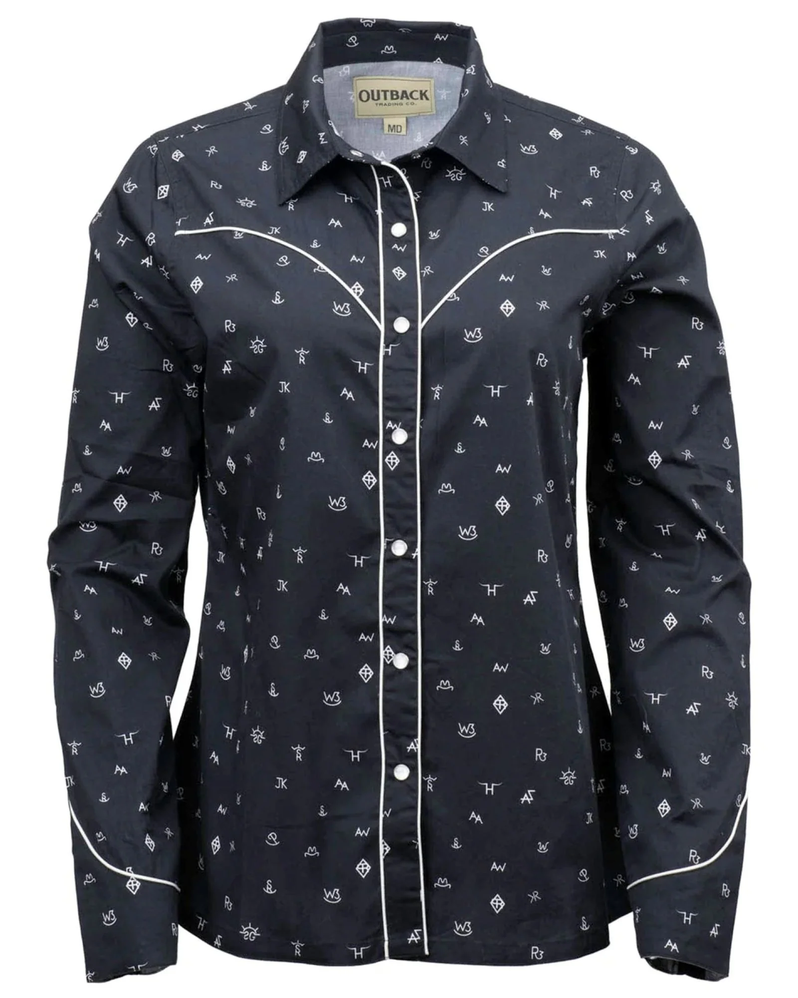 Outback Trading Ladies Cattle Brand Shirt