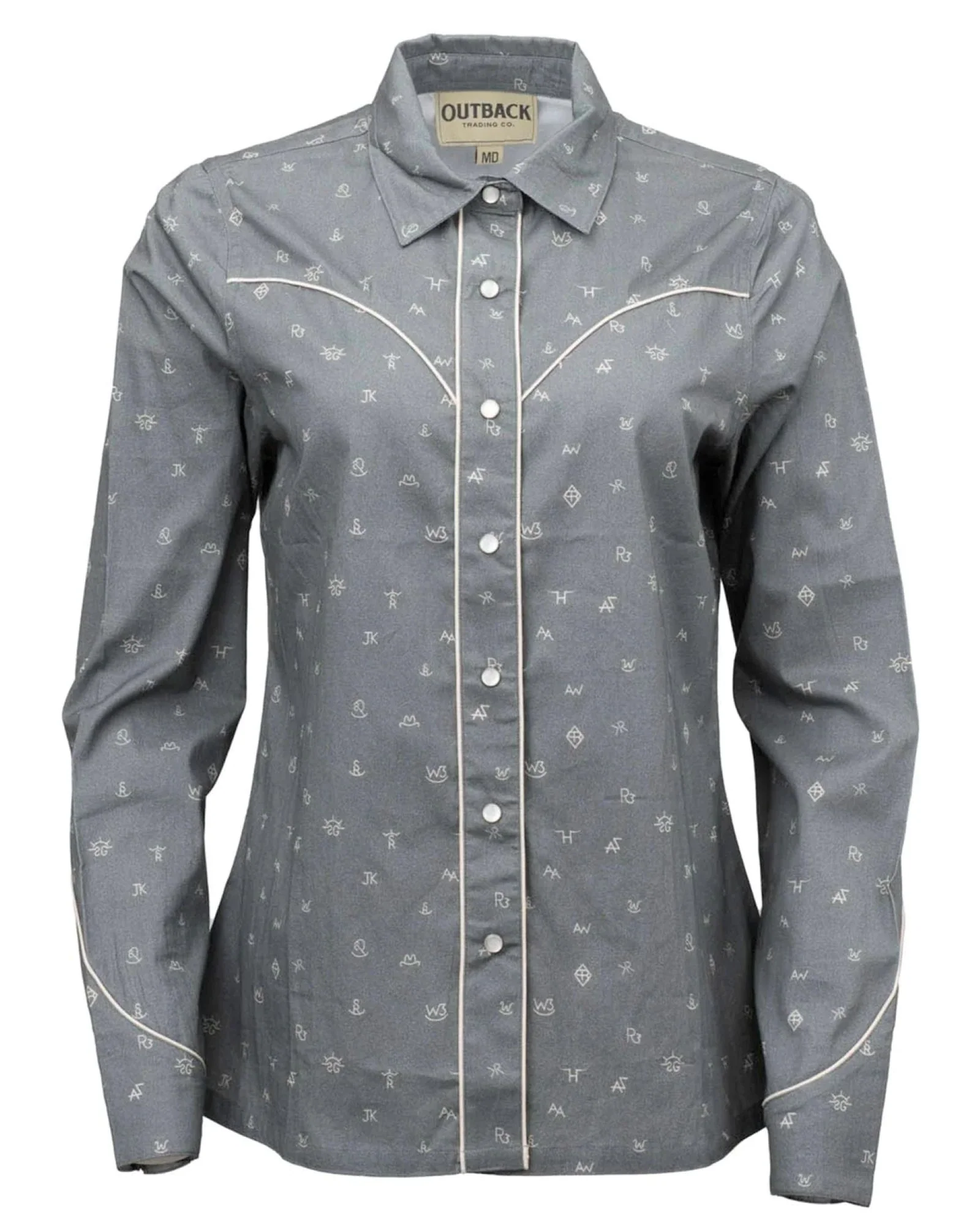 Outback Trading Ladies Cattle Brand Shirt - Image 3