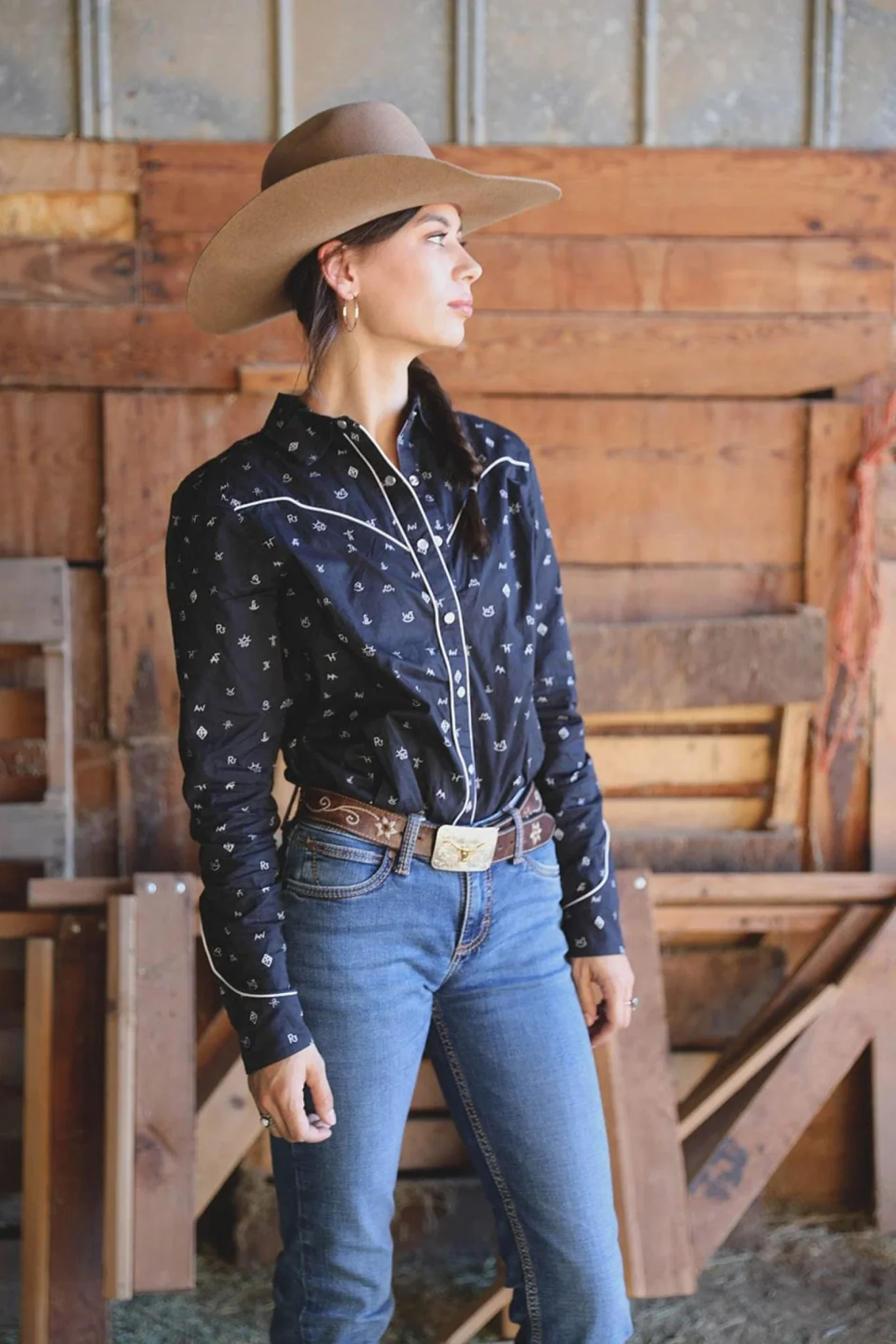 Outback Trading Ladies Cattle Brand Shirt - Image 5