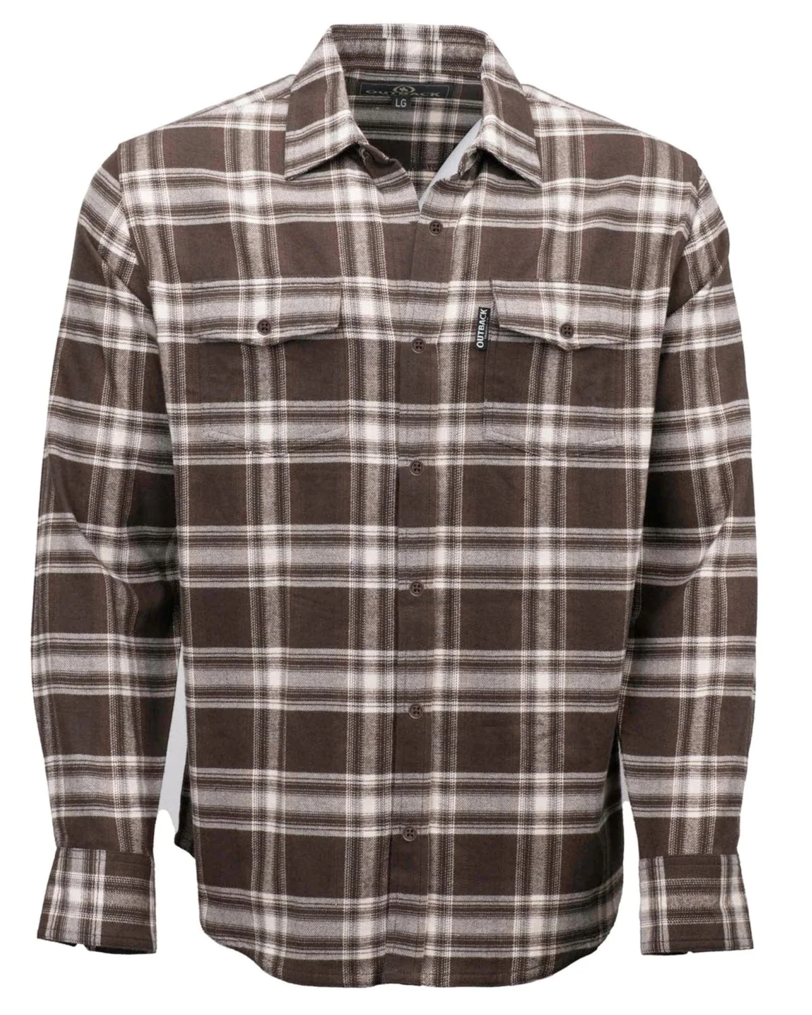 Outback Trading Mens Cotton Plaid Outback Shirt - Image 2