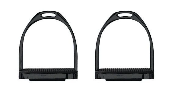 Perris Black Powder Coated Stirrup Irons 4.5 Black - Image 2