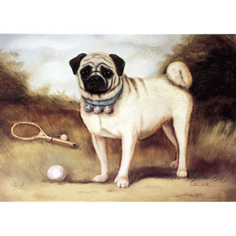 Porter Fine Art Dog Prints A Pug on Court