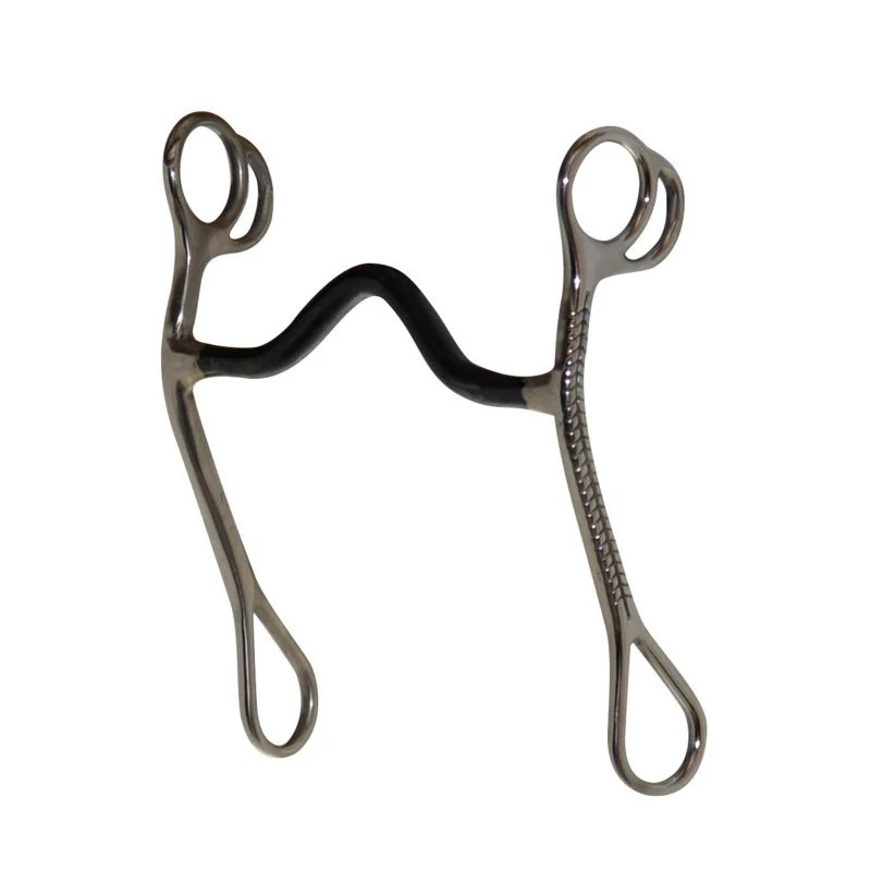 Diamond R Sweet Iron Mouth Med Port Solid Curb Bit