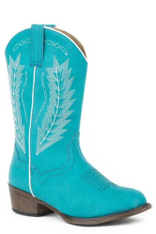 Roper Kids Taylor Square Toe Western Boots 1 Turqu - Image 3