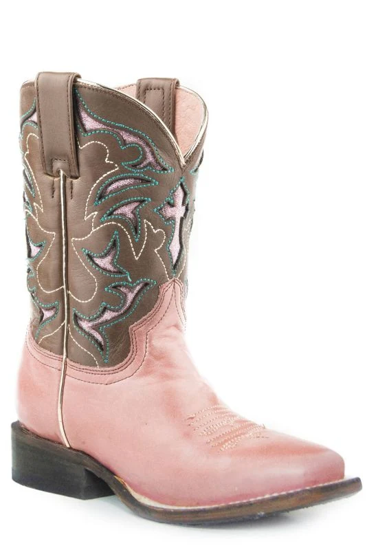 Roper Kids Trust Square Toe Fashion Boots 2 Pink/B