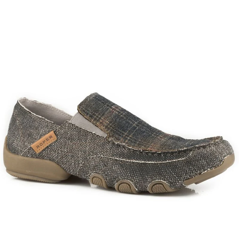 Roper Mens Dougie Speckled Gray Casual Shoes