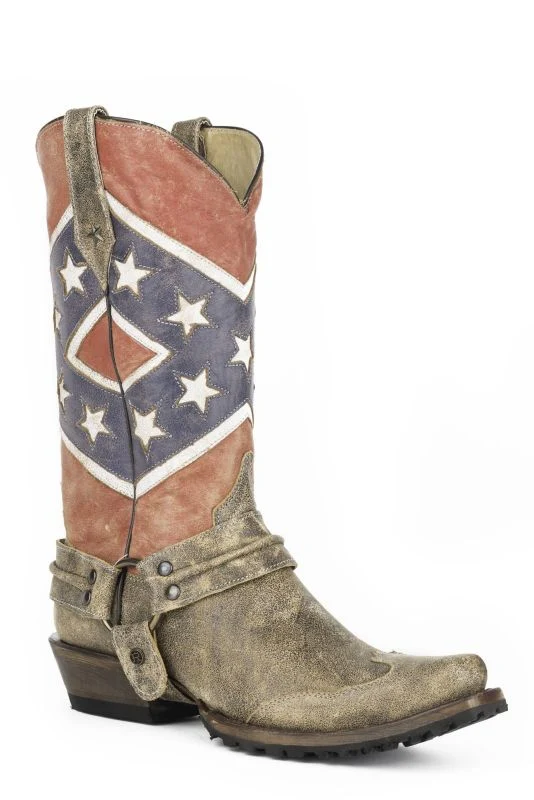 Roper Mens Rebel Biker Flag Bandit Boots - Image 5