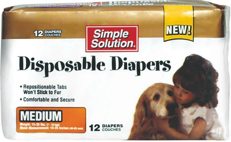 Simple Solution Disposable Dog Diaper 12pk - Image 4