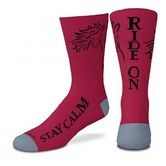 Stay Calm Ride On Crew Length Socks - Image 2