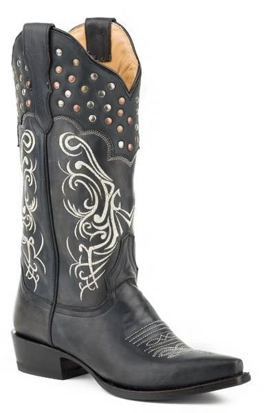 Stetson Ladies Big Lila Snip Toe Boots 8 Blk - Image 2
