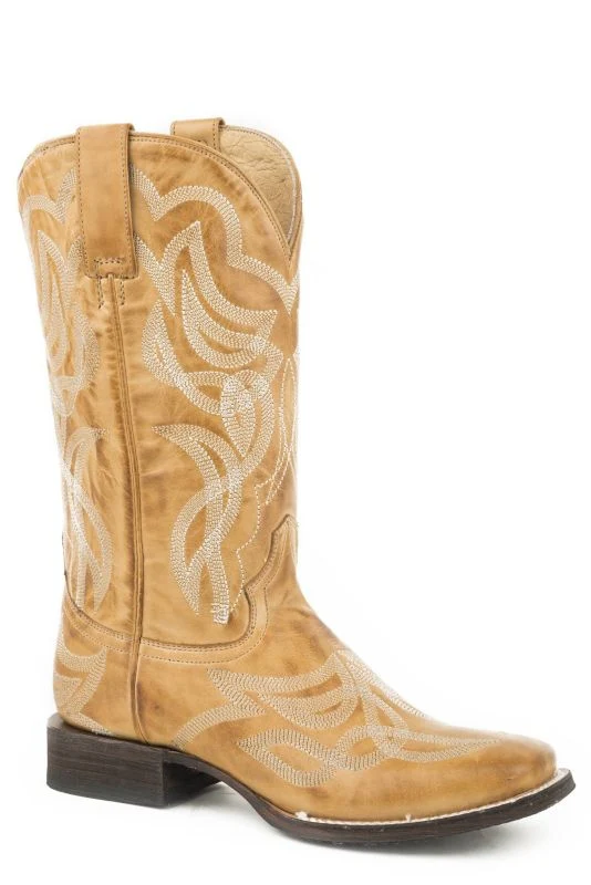 Stetson Ladies Reese Square Toe Cowgirl Boots 6 Bu - Image 3