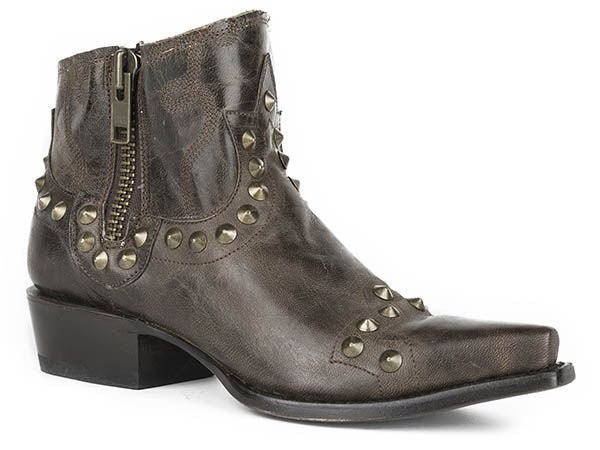 Stetson Ladies Shelby Snip Toe Ankle Boots 6 Brn - Image 2