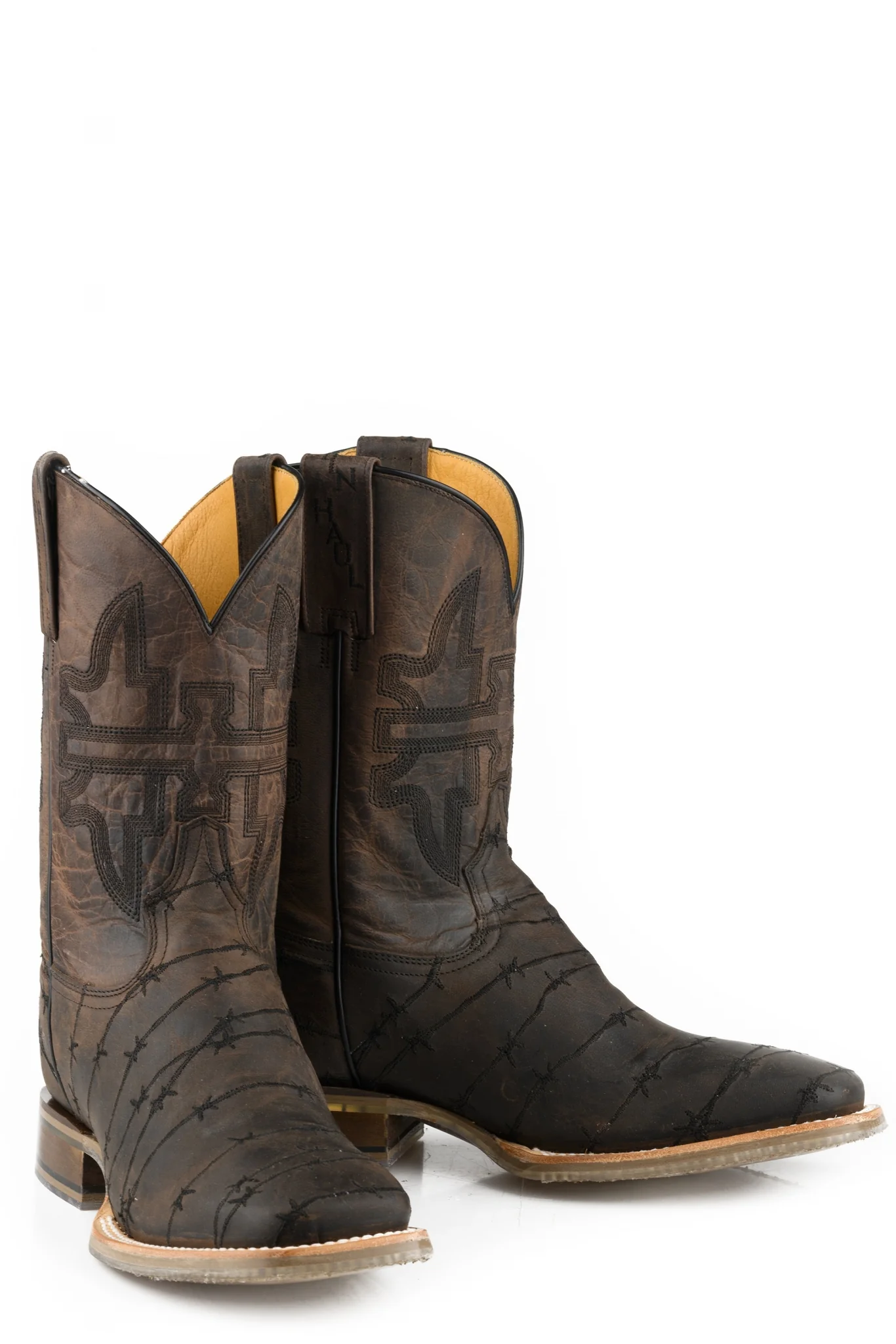 Tin Haul Mens Dont Fence Me In Two Square Toe Boots - Image 3