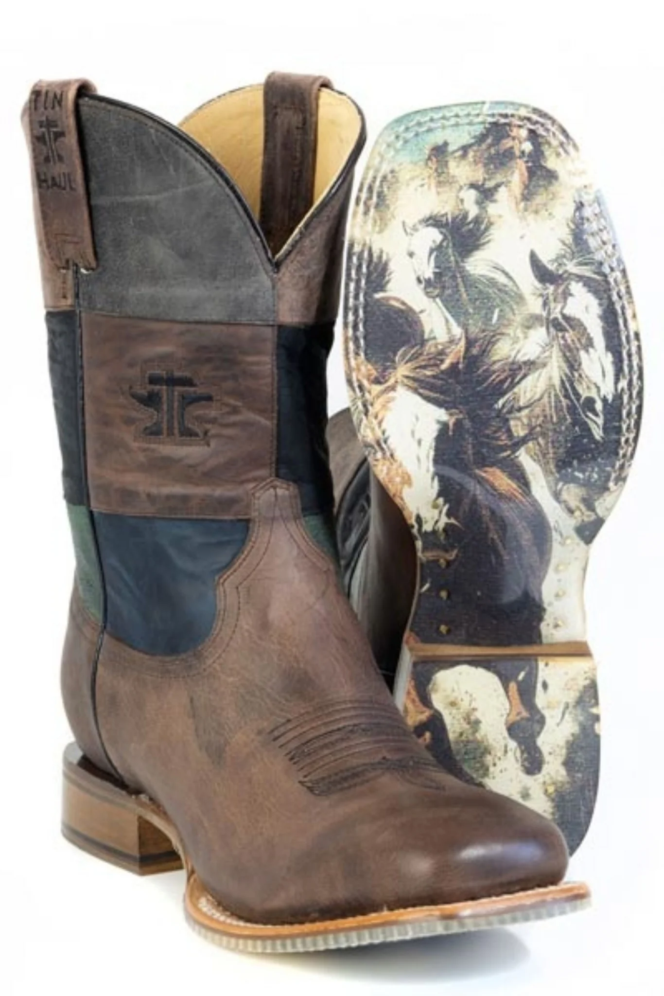 Tin Haul Mens Running Wild Square Toe Boots