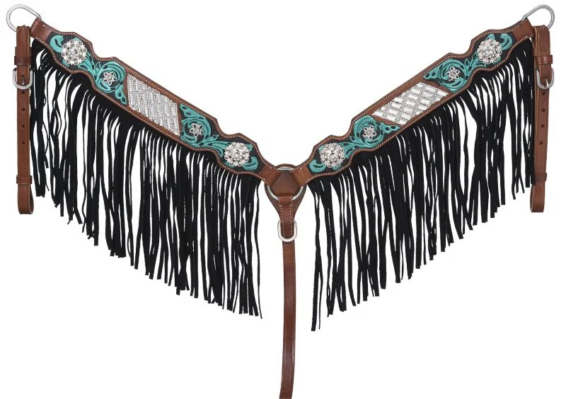 Silver Royal Ashton Breast Collar with Fringe
