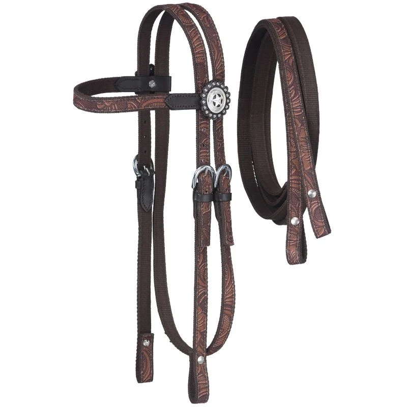 Tough1 Eclipse Fun Print Headstall with Reins